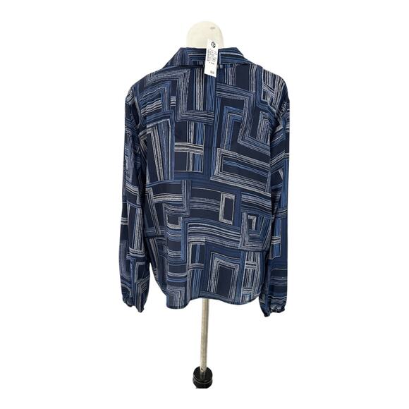 Emaline Womens Blouse Tie Front Button-Down Long‎ Sleeve Size XL - Picture 2 of 9